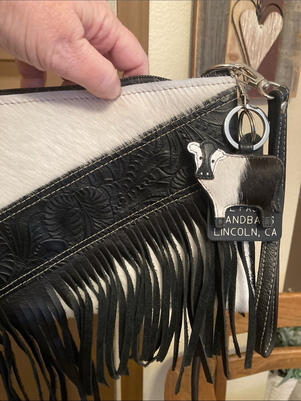 Holy Cow Couture Hair on Hide/Leather & Cow Charm Bundle Like New!
